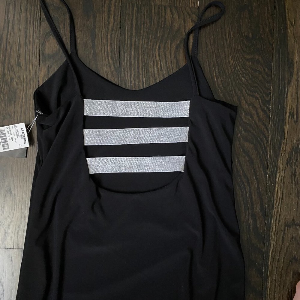 black dress with cool open back